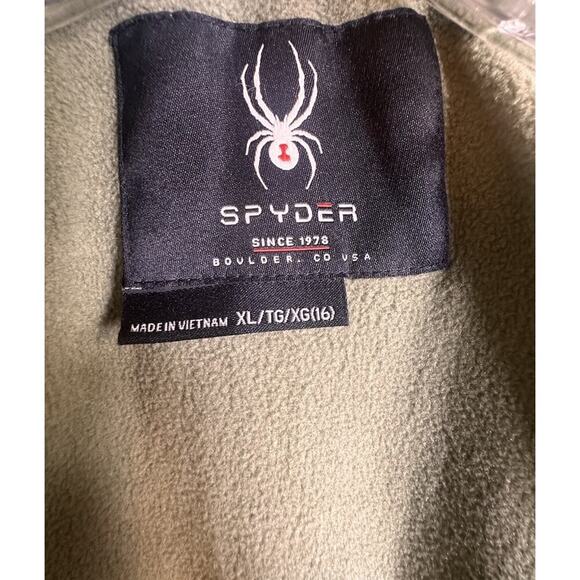 Spyder Boundless Hooded Full Zip Puffer Parka Jacket Youth XL Womens XS Olive - Picture 7 of 16